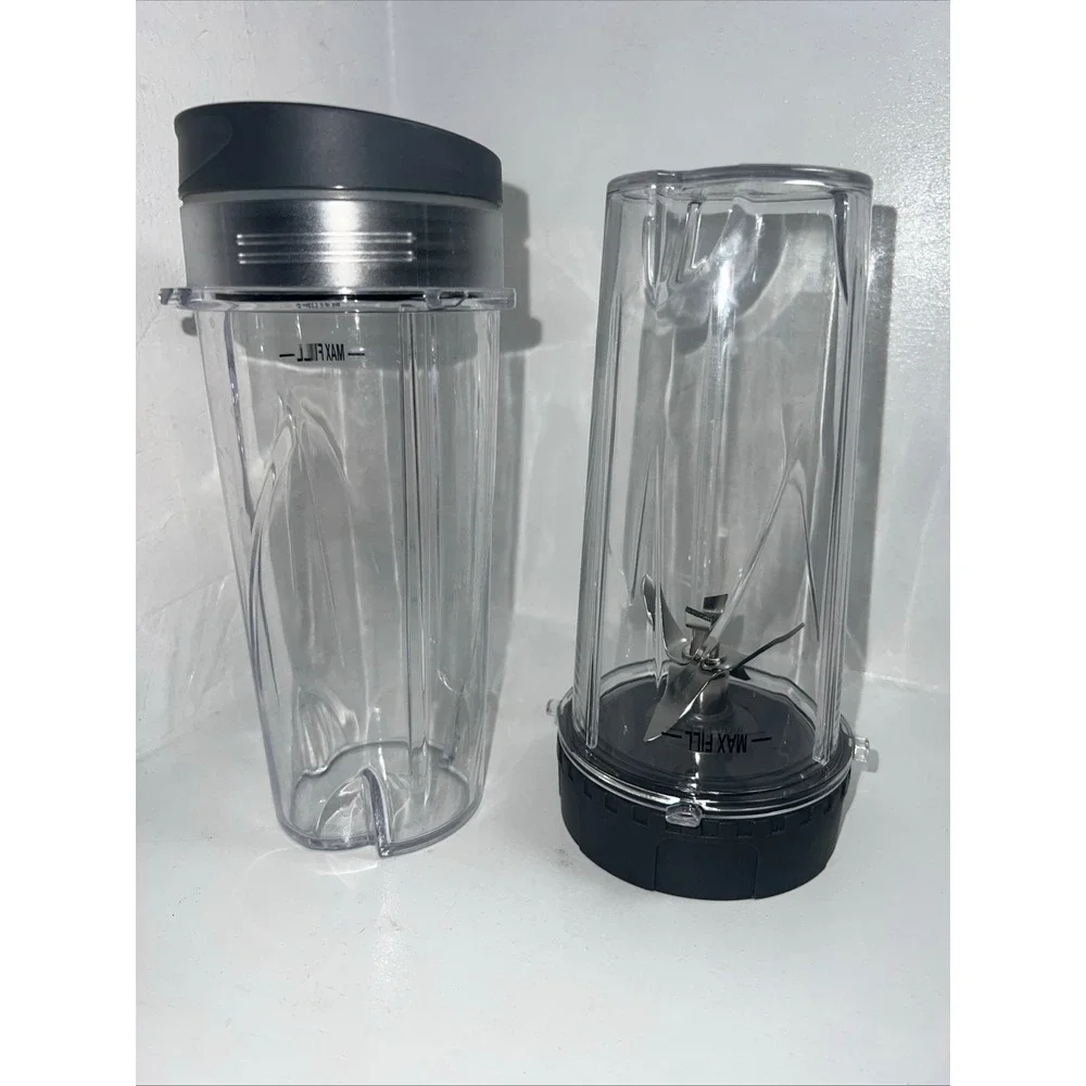 2 Ninja Blender Single Serve Cups BL780 BL770 BL660 BL663 BL740: 1 Blade 2 Lids